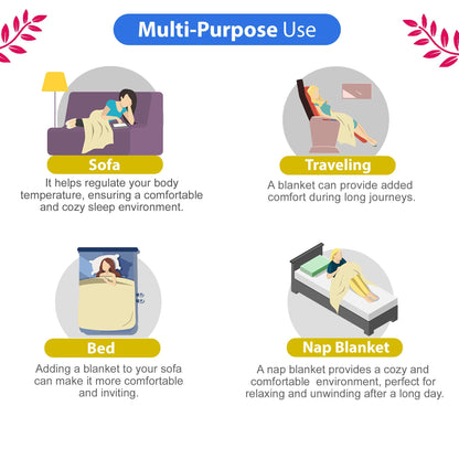 Blue Floral Fantasy All Season Microfiber Double Bed Dohar