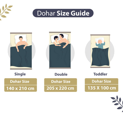 Abstract Print Dark Blue Elegant Look and Feel Microfiber Dohar For Single Bed