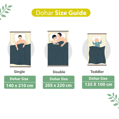 Floral Green Microfiber Super Comfortable Double Bed AC Dohar