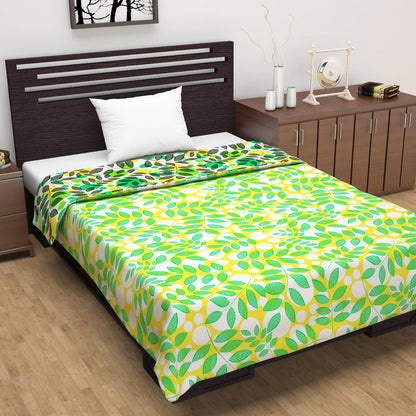 Floral Green Microfiber Super Comfortable Single Bed AC Dohar