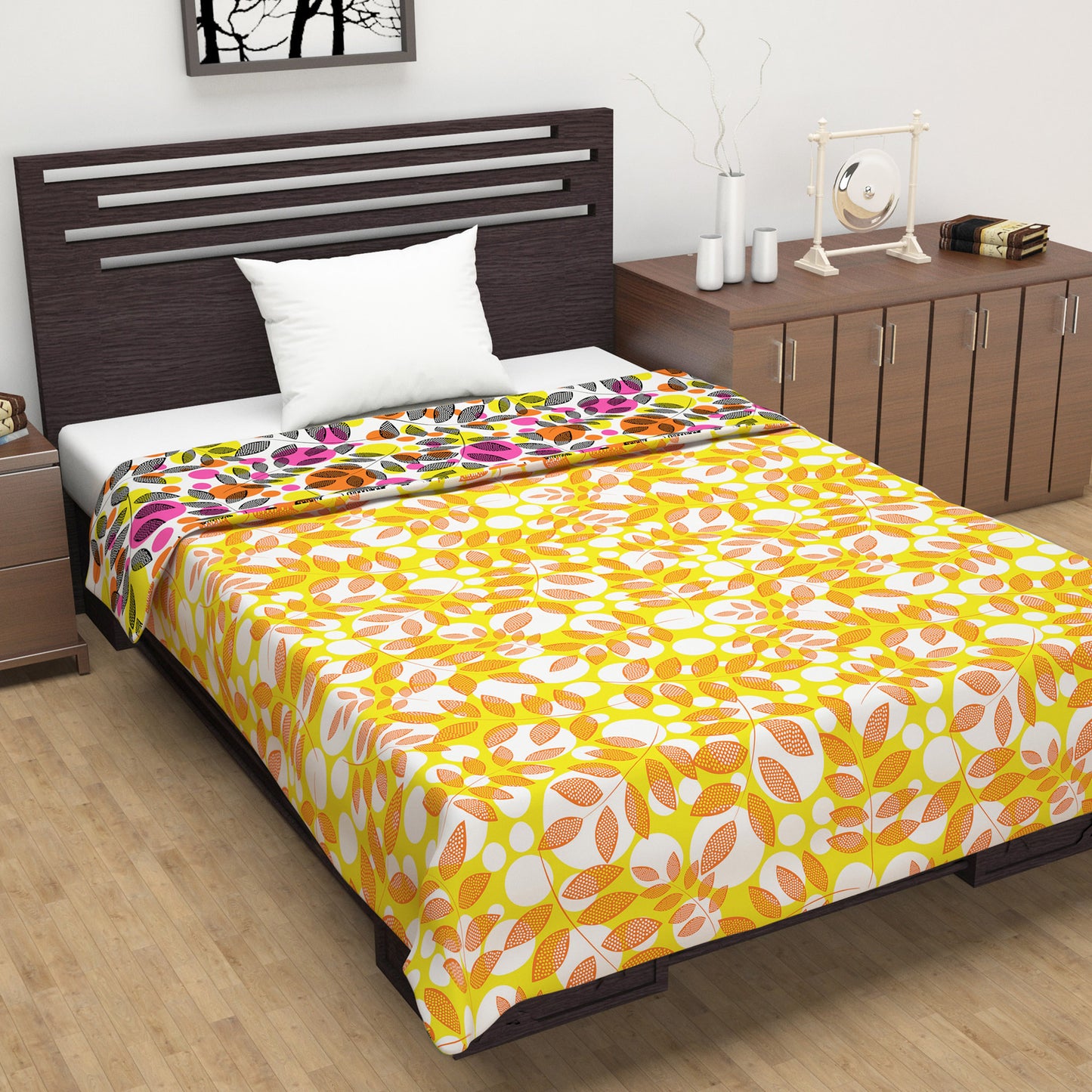 Floral Pink Microfiber Super Comfortable Single Bed AC Dohar
