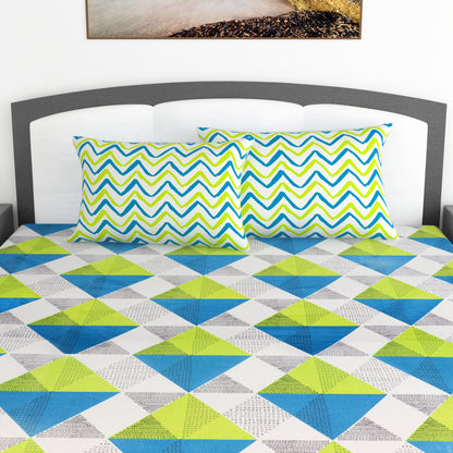 Triangle Print Bedsheet For King Size Bed