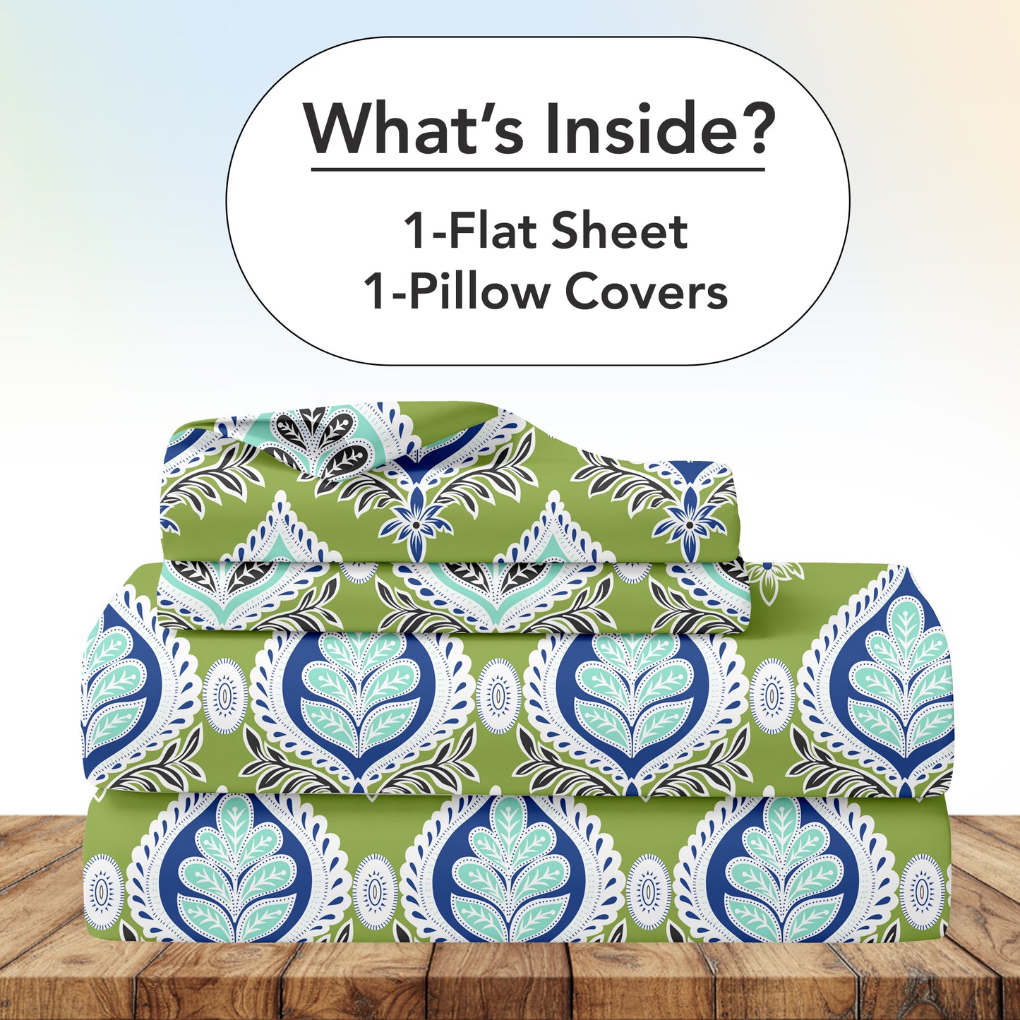 Damask Motif Bedsheet For King Size Bed