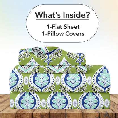 Damask Motif Bedsheet For King Size Bed