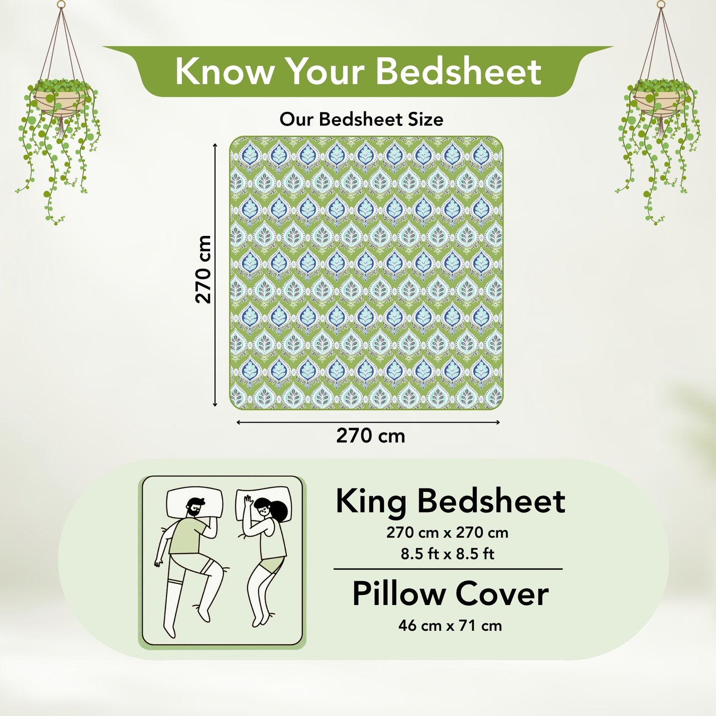 Damask Motif Bedsheet For King Size Bed