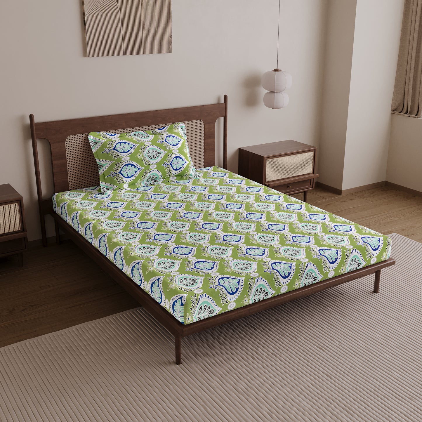 Damask Motif Single Bedsheet