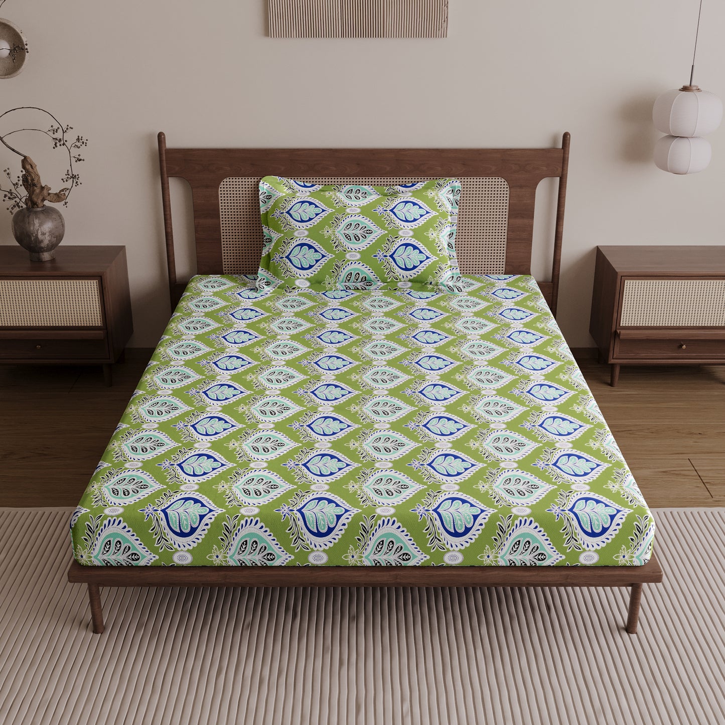Damask Motif Single Bedsheet