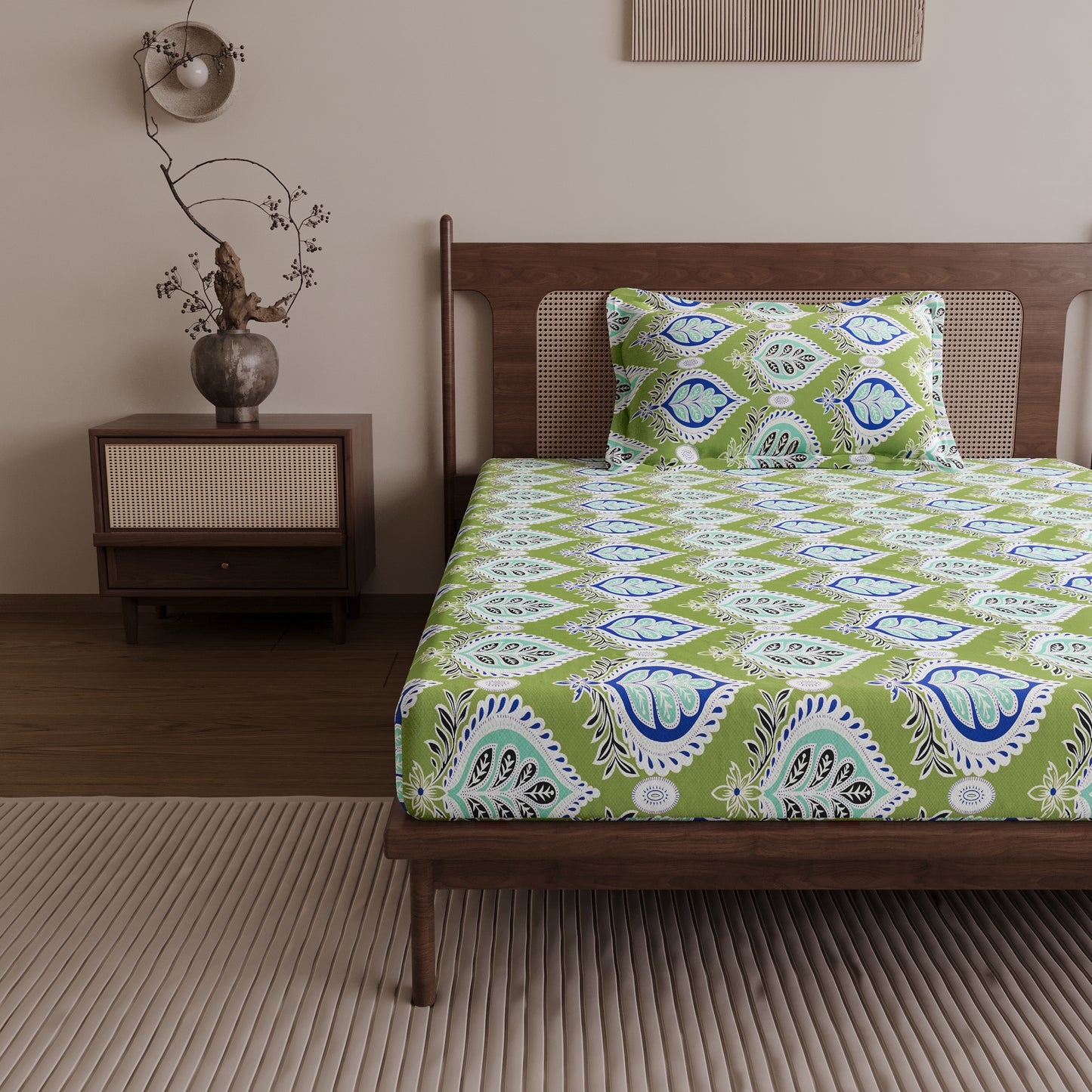 Damask Motif Single Bedsheet