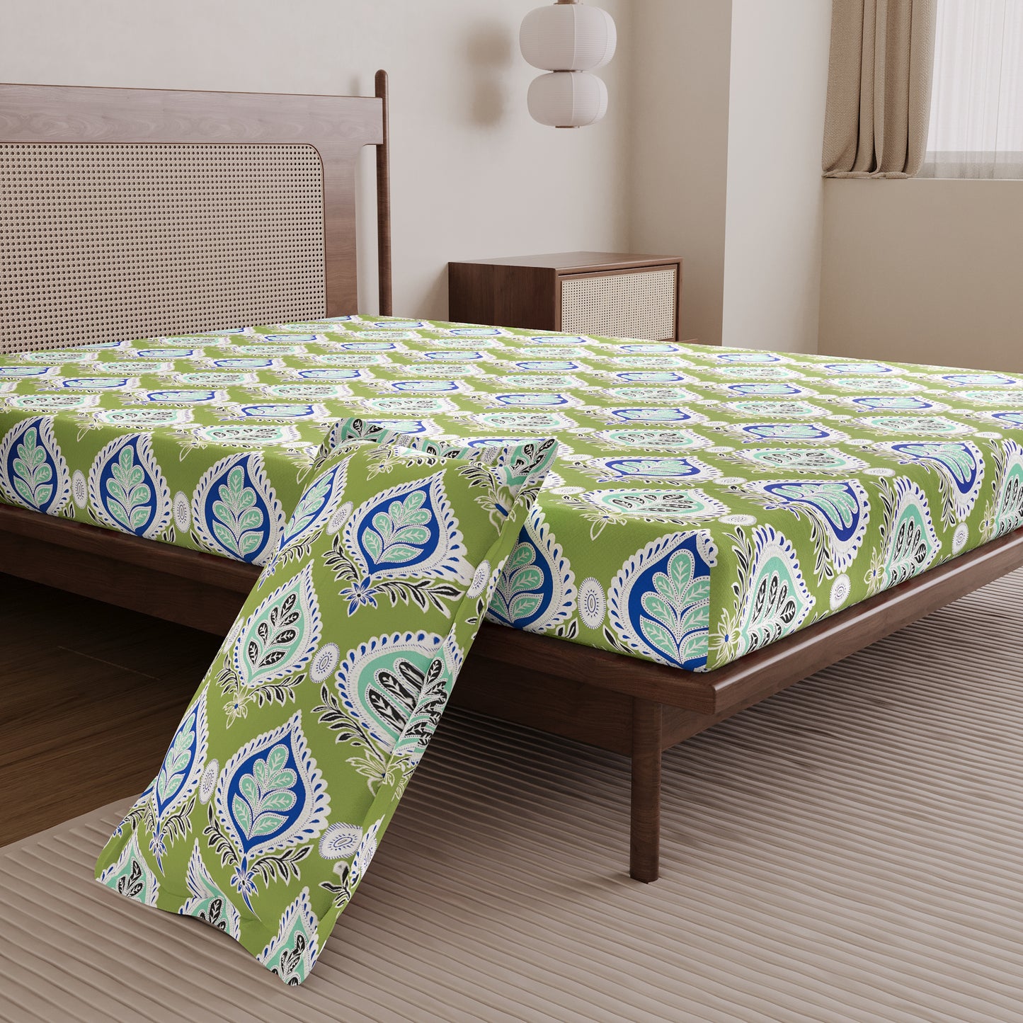 Damask Motif Single Bedsheet