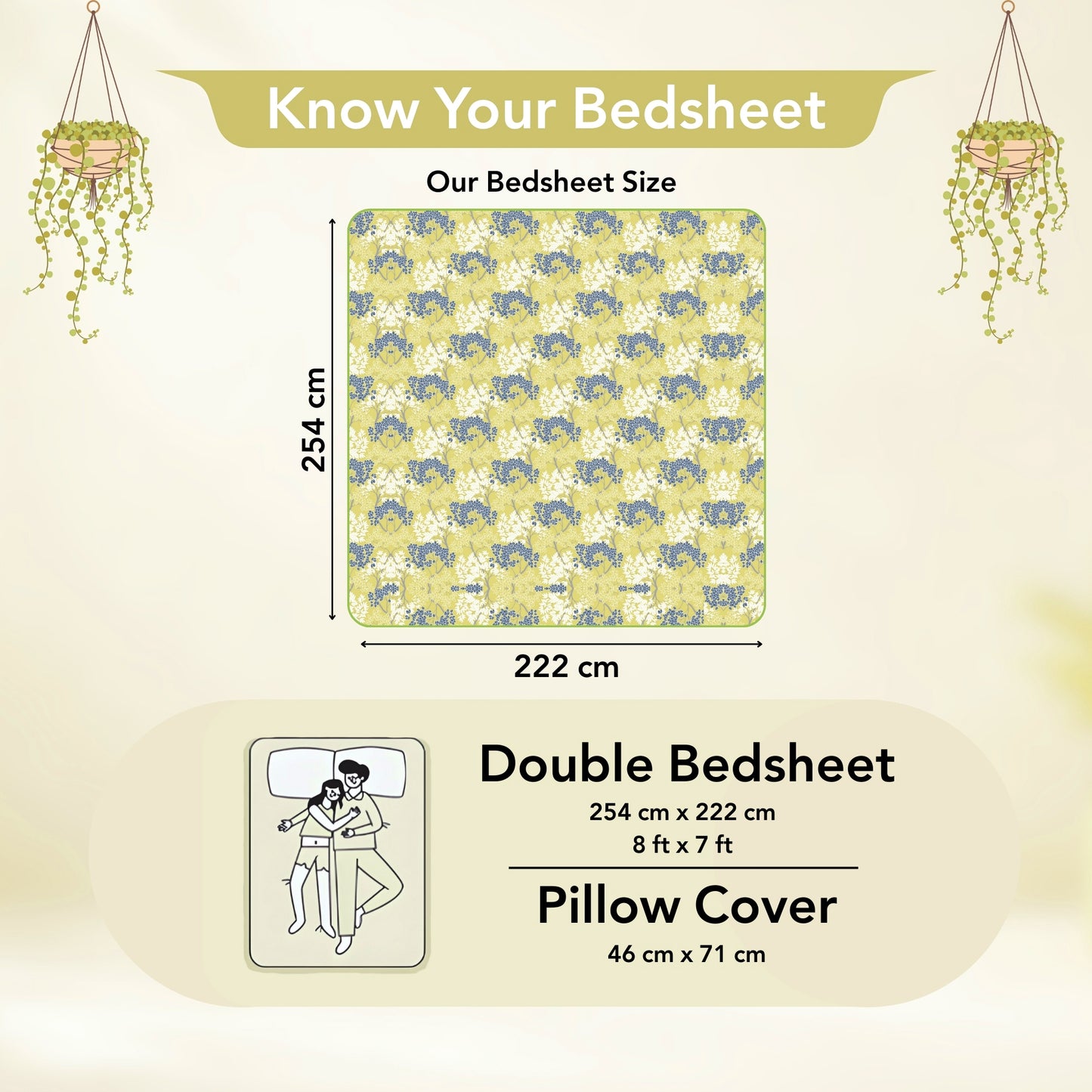 Green Autumn Tree Leaf Bedsheet For Double Bed