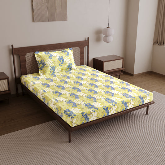 Green Autumn Tree Leaf Single Bed Bedsheet