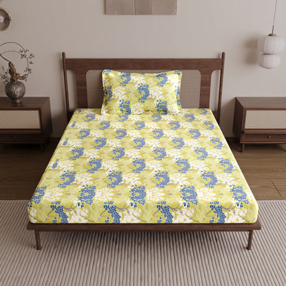 Green Autumn Tree Leaf Single Bed Bedsheet