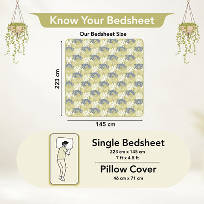 Green Autumn Tree Leaf Single Bed Bedsheet