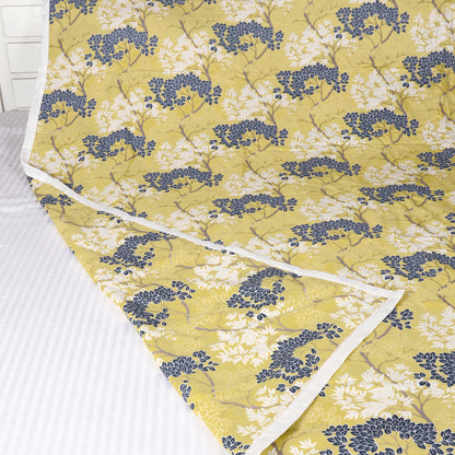 Green Autumn Tree Leaf 144 TC 100% Cotton Skin Friendly AC Single Bed Dohar