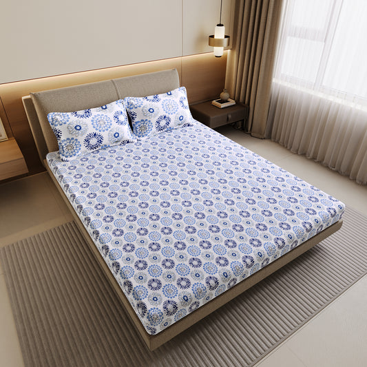 Dahlia Print Bedsheet For Double Bed