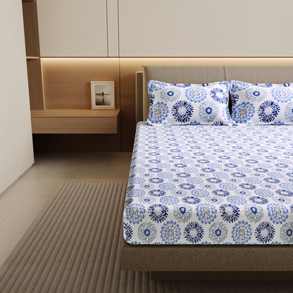 Dahlia Print Bedsheet For Double Bed