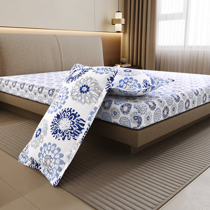 Dahlia Print Bedsheet For Double Bed