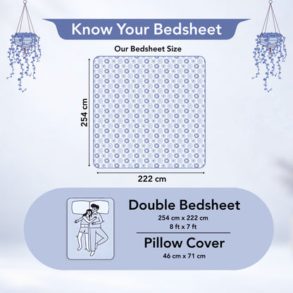 Dahlia Print Bedsheet For Double Bed