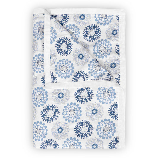 Blue and Grey 144 TC 100% Cotton Floral Single Bed AC Blanket Dohar for All Season