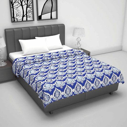 Damask Motif Blue Super Soft Brushed 144 TC 100% Cotton Double Bed Dohar