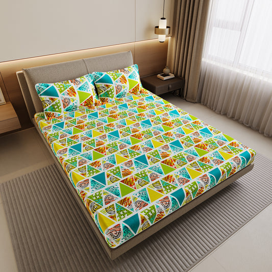 Triangle Candy Print Bedsheet For Double Bed