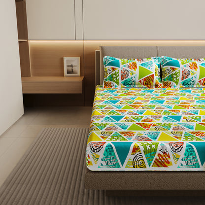 Triangle Candy Print Bedsheet For Double Bed