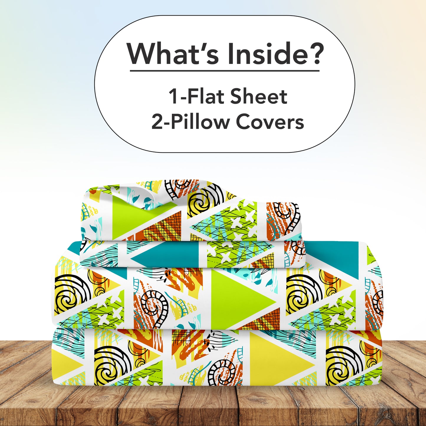 Triangle Candy Print Bedsheet For Double Bed