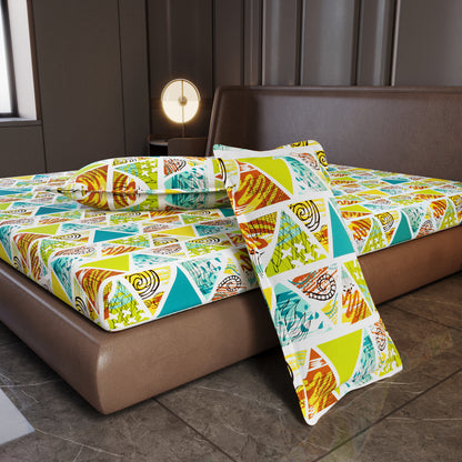 Triangle Candy Print Bedsheet For King Size Bed