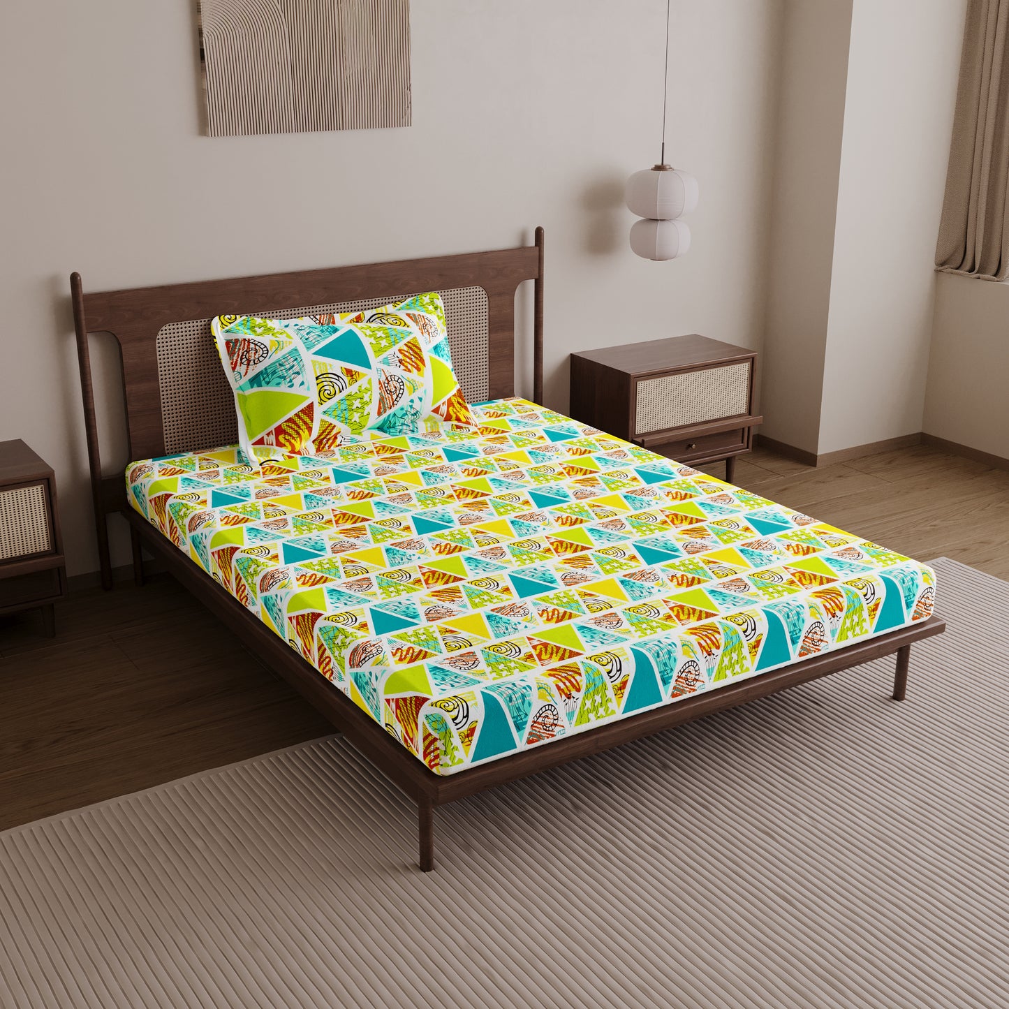 Triangle Candy Print Single Bed Bedsheet