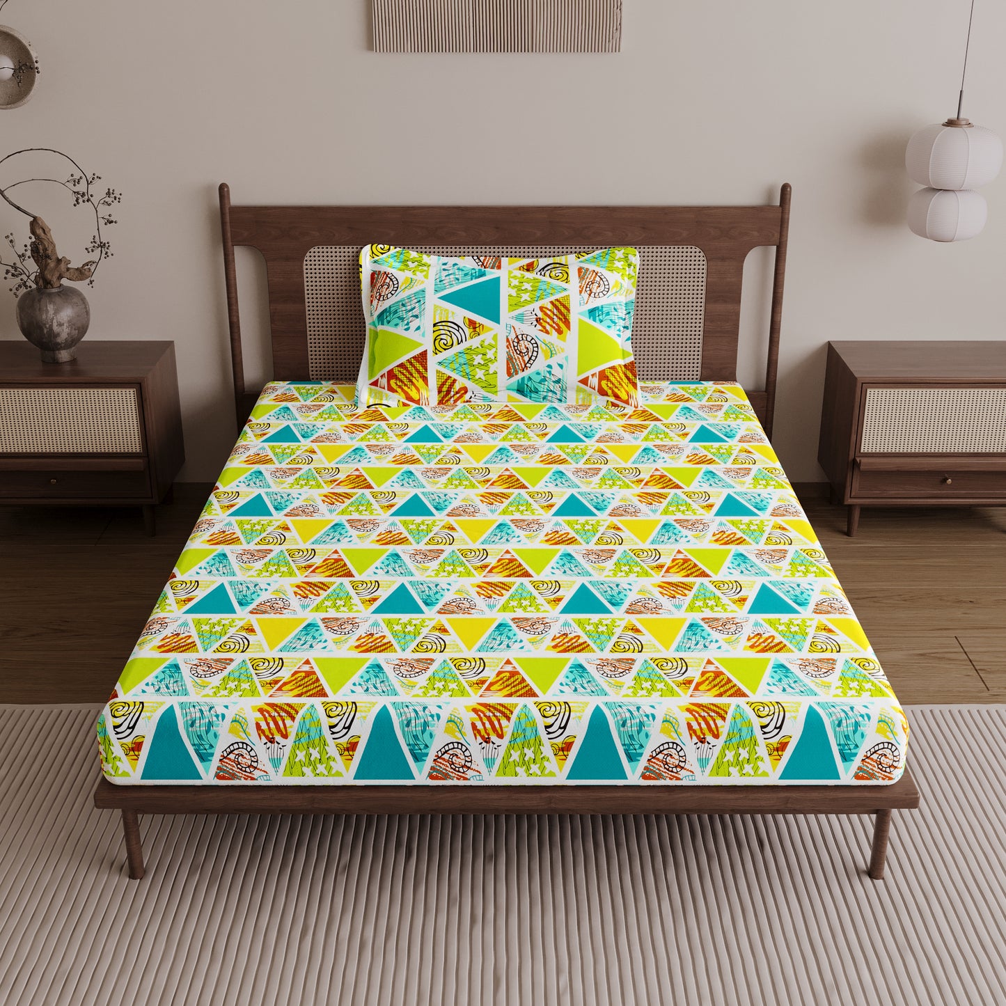 Triangle Candy Print Single Bed Bedsheet
