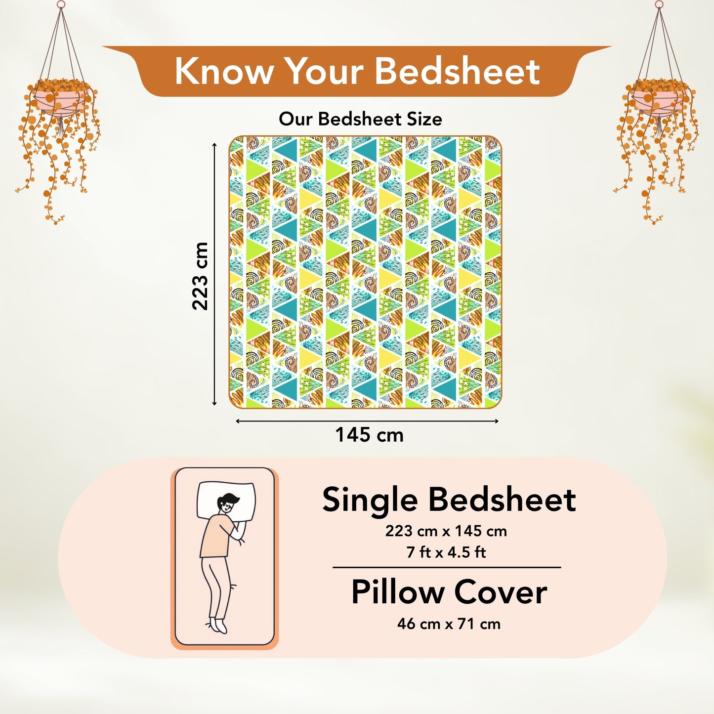 Triangle Candy Print Single Bed Bedsheet