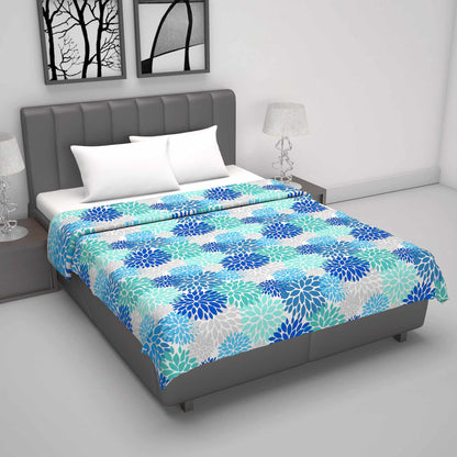 Floral Blue 144 TC Double Bed AC Dohar Lightweight 120 GSM Perfect for Your Living Room