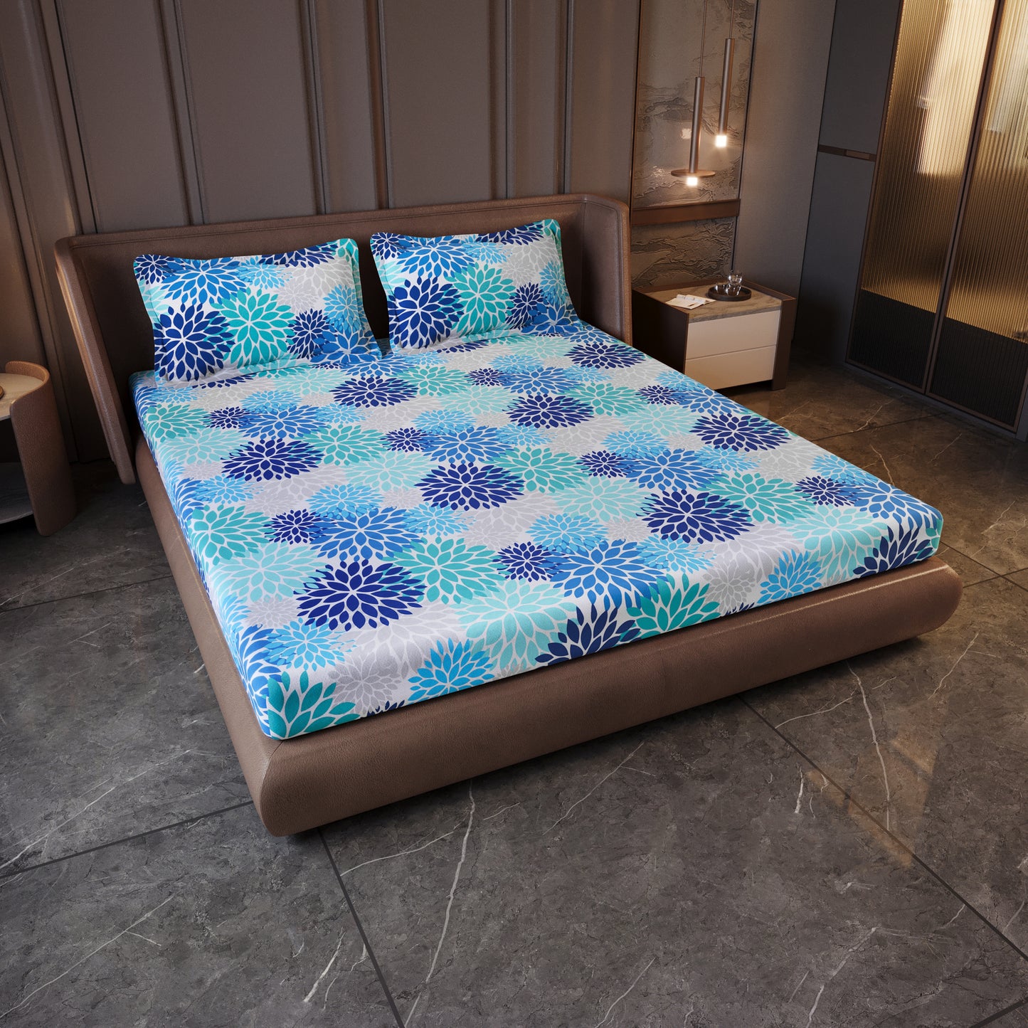 Silhouette leaves Bedsheet For King Size Bed