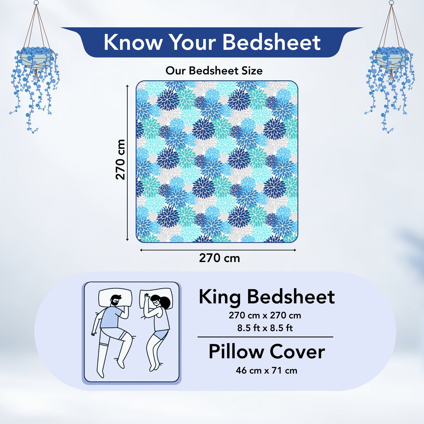 Silhouette leaves Bedsheet For King Size Bed