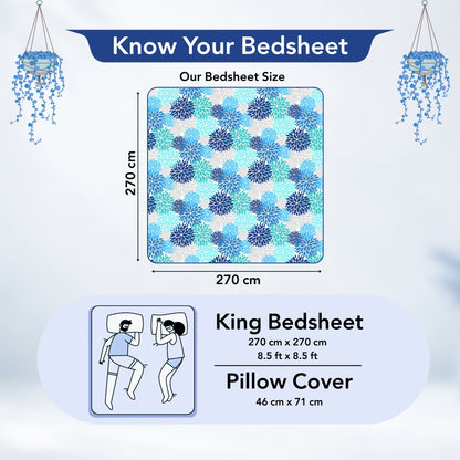 Silhouette leaves Bedsheet For King Size Bed