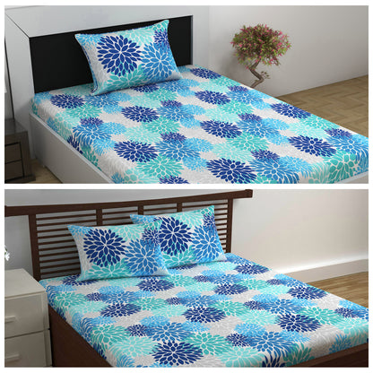 Silhouette Leaves Combo Bedsheet for Single and Double Bed