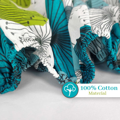 Dandelions Aqua Print Elastic Fitted Bedsheet For Double Bed
