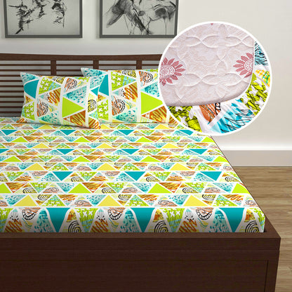 Triangle Candy Print Elastic Fitted Double Bed Bedsheet