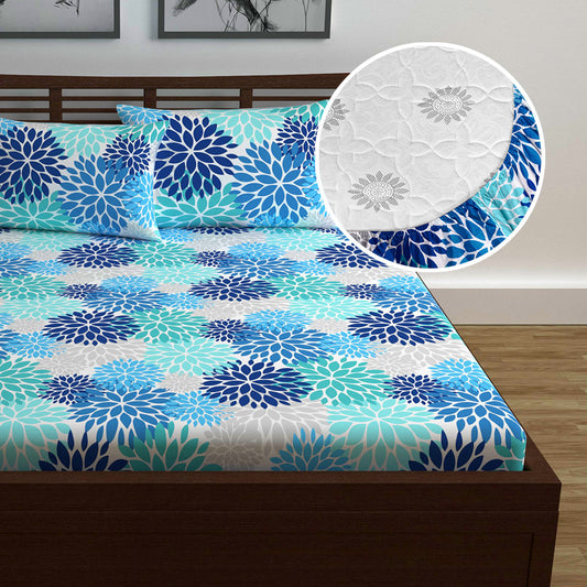 Silhouette leaves  Elastic Fitted Double Bed Bedsheet