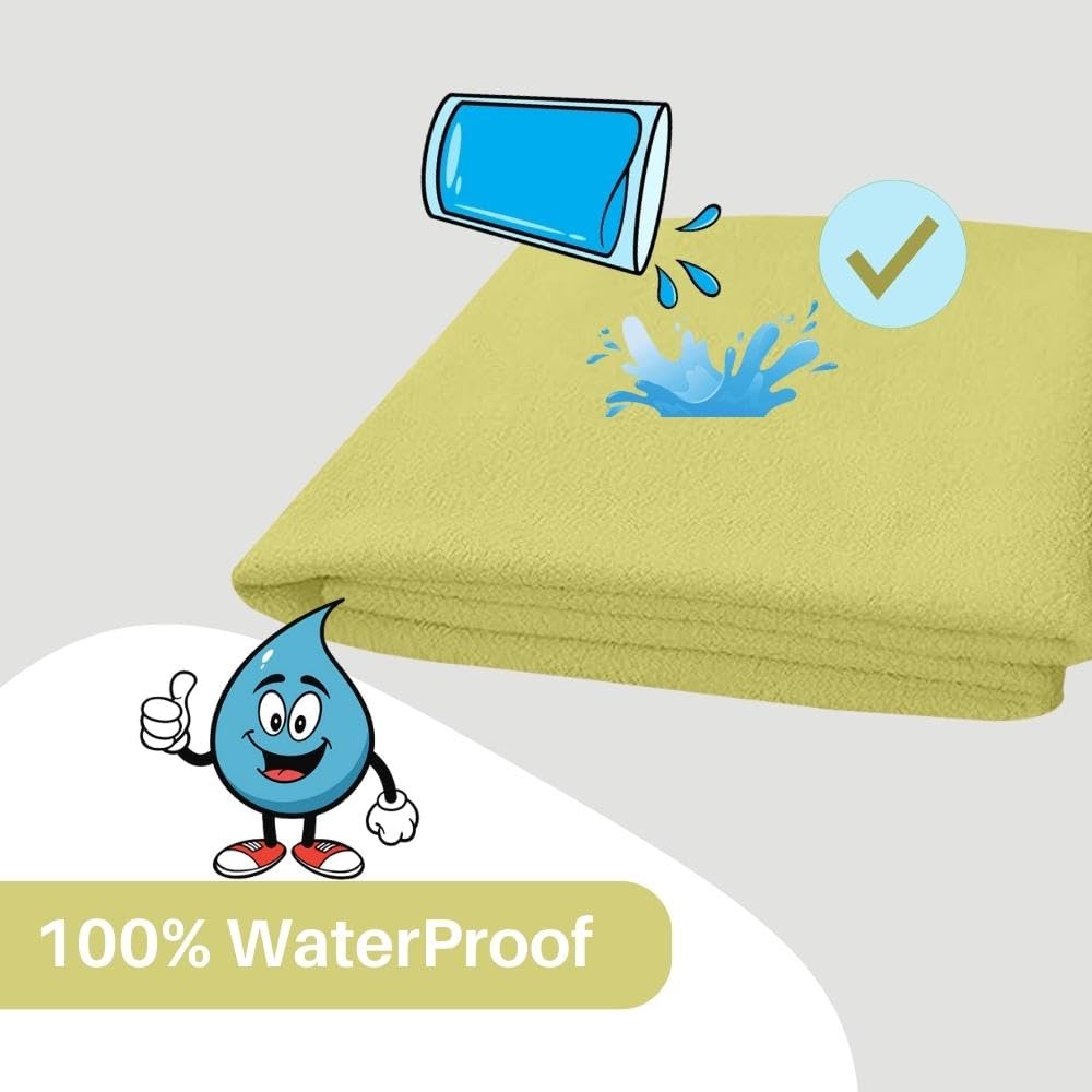 Waterproof Bed Protector, Quick Dry Sheet, Baby Bed Protector (70 X 100 CM), Pack of 1 - Yellow