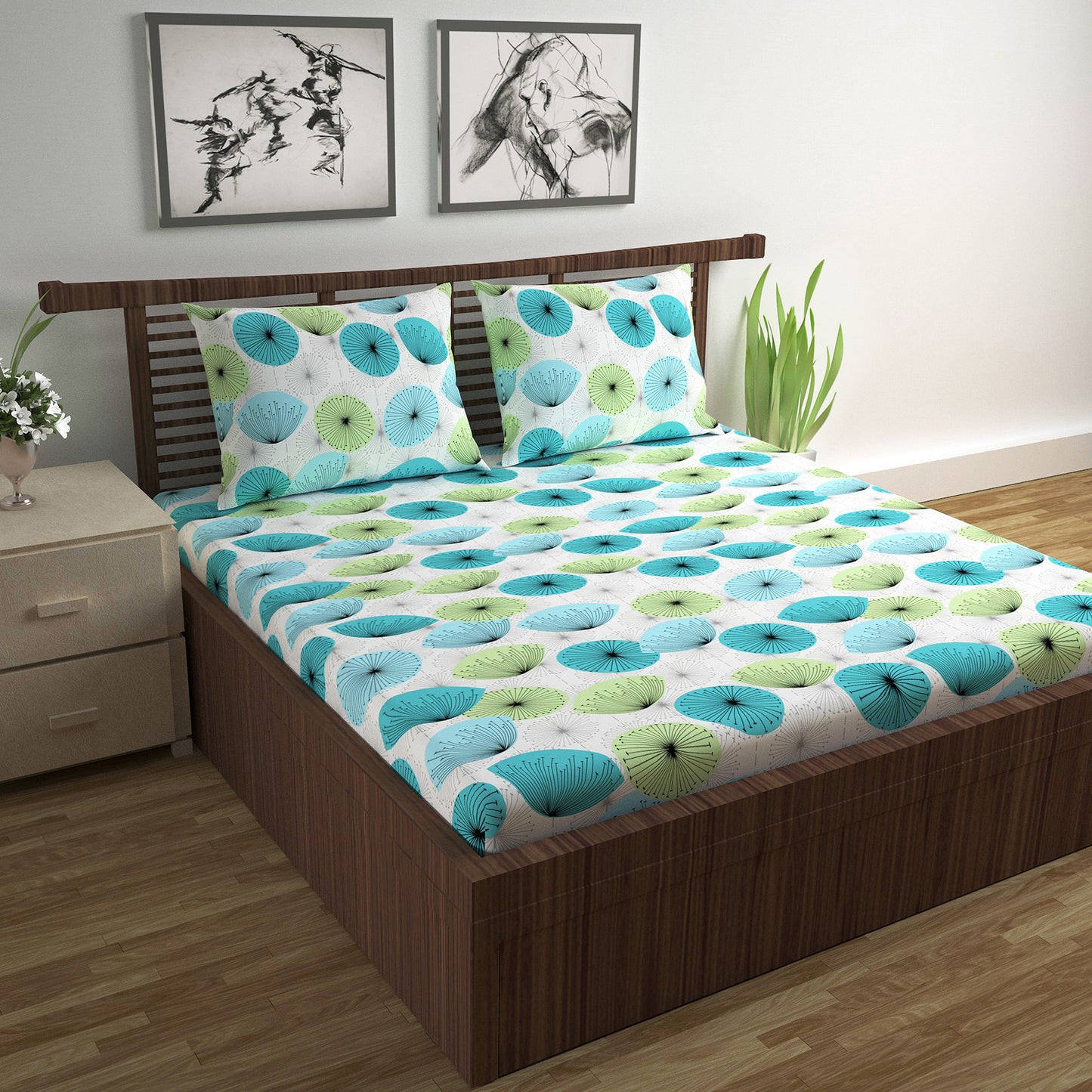 Dandelions Combo Bedsheet for Single and Double Bed