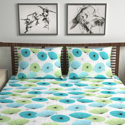 Dandelions Blue Combo Bedsheet for Single and Double Bed