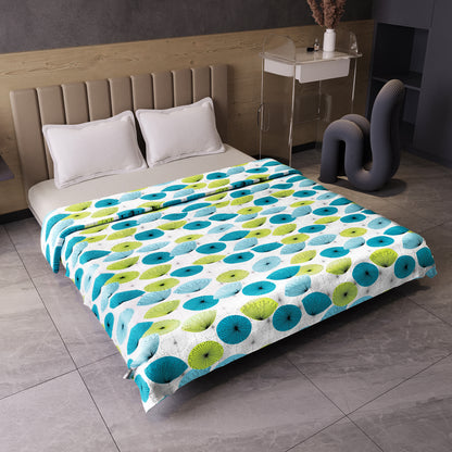 Dandelions Floral Print Blue 144 TC 100% Cotton Cozy and Comfy Dohar for Double Bed