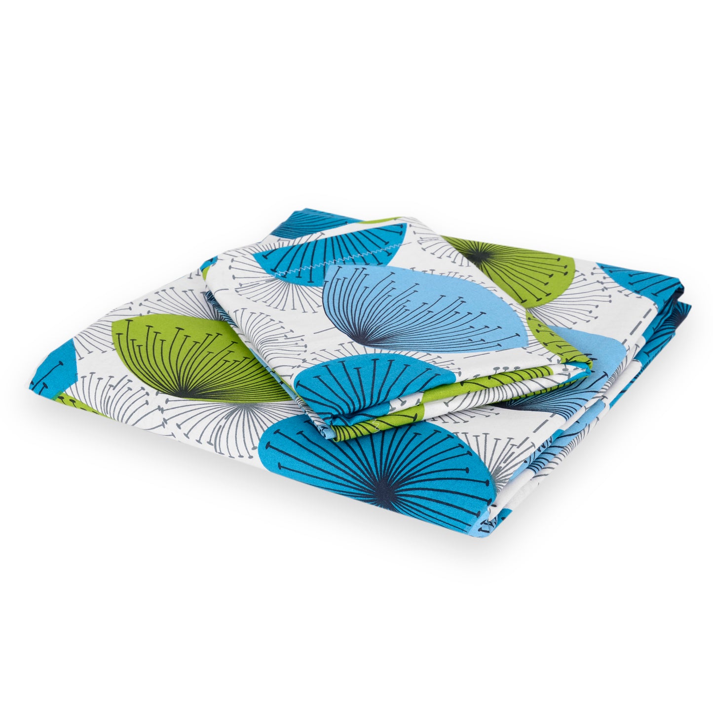 Dandelions Floral Print Blue Single Cotton Bedsheet