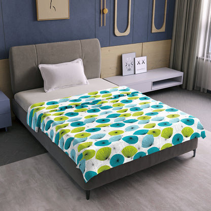 Dandelions Floral Print Blue 144 TC 100% Cotton Cozy and Comfy Dohar for Single Bed