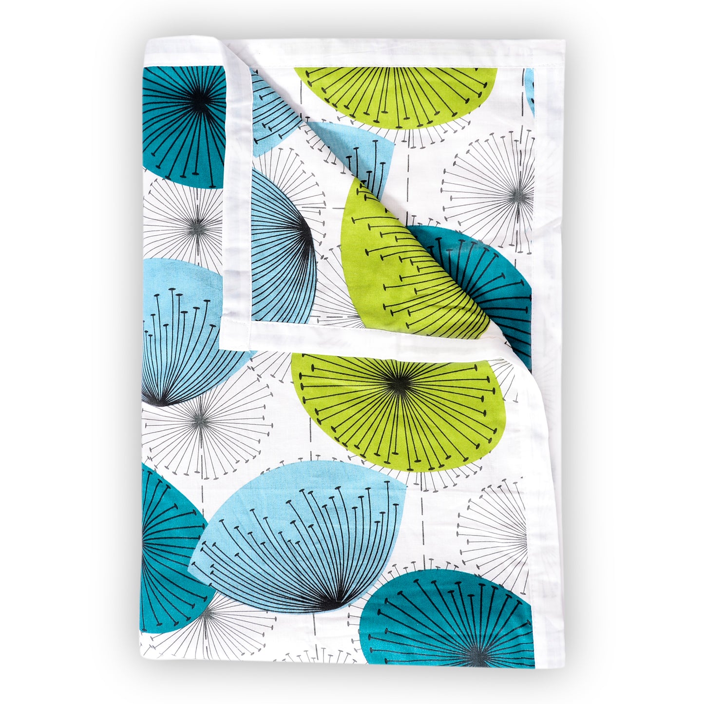 Dandelions Floral Print Blue 144 TC 100% Cotton Cozy and Comfy Dohar for Single Bed