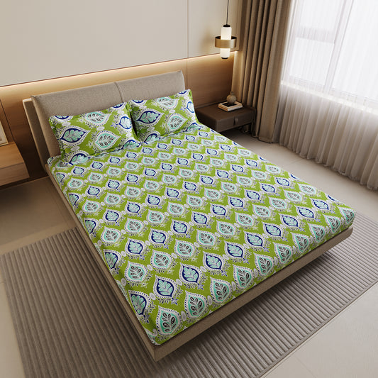 Damask Motif Bedsheet For Double Bed