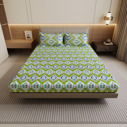Damask Motif Bedsheet For Double Bed