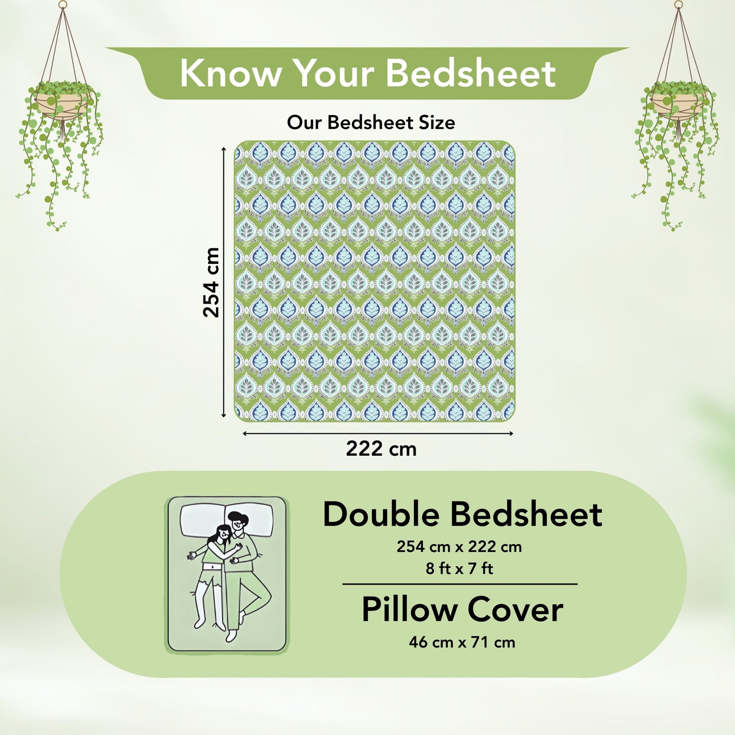 Damask Motif Bedsheet For Double Bed