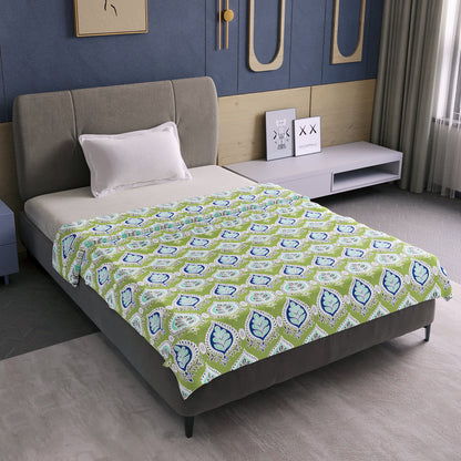 Damask Motif Green Super Soft Brushed 144 TC 100% Cotton Single Bed Dohar